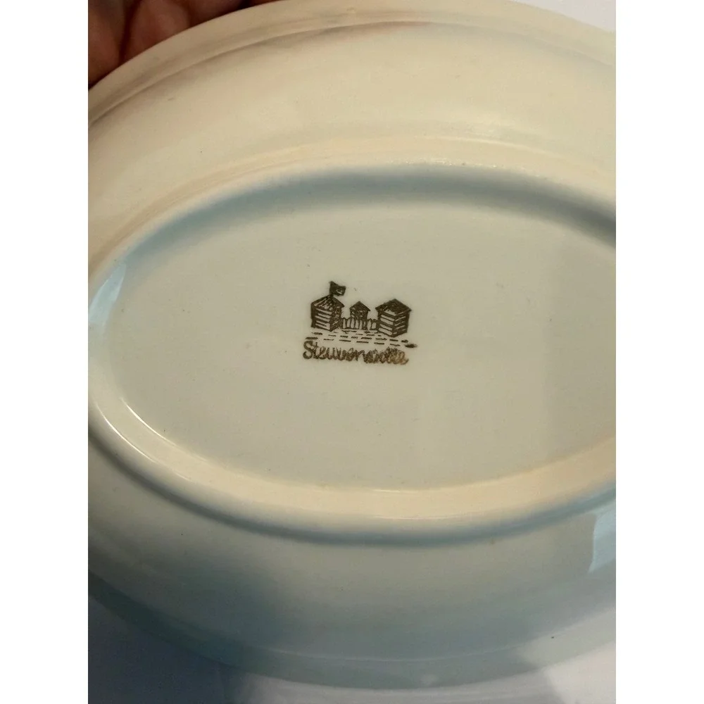 Vtg Steubenville Fern 2 Serving Dish/Vegetable Oval bowls 9